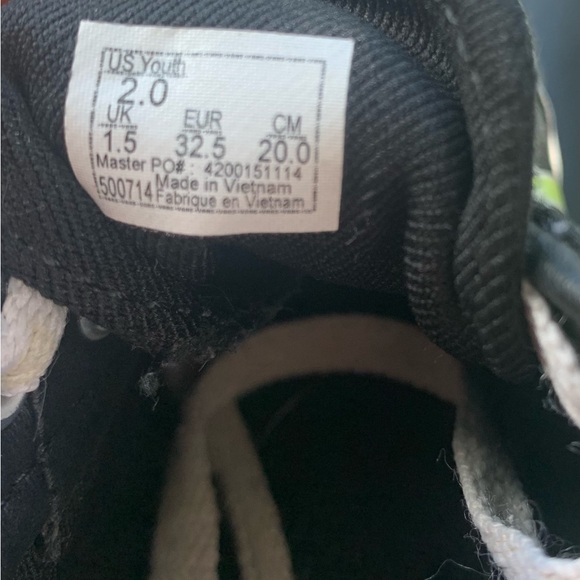 VANS ERA Glow in the Dark Black PAINT DRIP Neon Green Skate Shoes YOUTH SIZE 2 - Picture 4 of 7